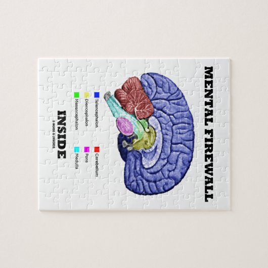Mentale firewall binnenin (anatomisch brein) legpuzzel (Horizontaal)