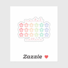 Mentale Gezondheid Aangelegenheden Retro Bloemen P Sticker