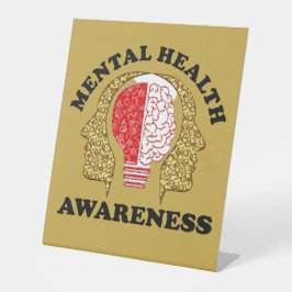 Mentale gezondheid Awareness Desk Sign Reclamebord Met Voetstuk