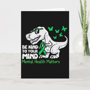 Mentale Gezondheid Bewustzijn Dino Grappige Peuter Kaart