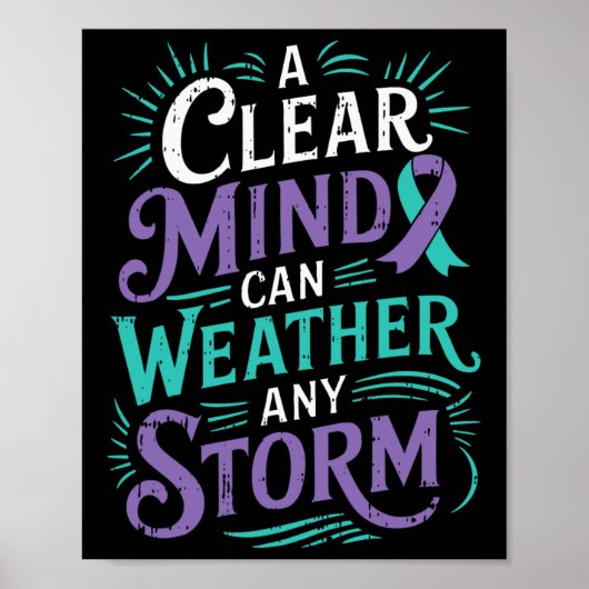 Mentale gezondheid bewustzijn lint zelfmoord te vo poster (Voorkant)