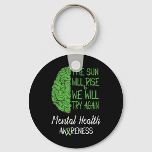 Mentale gezondheid bewustzijn motivatie citaat Bra Sleutelhanger