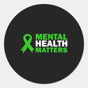 Mentale gezondheid bewustzijn Solidariteit Green R Ronde Sticker