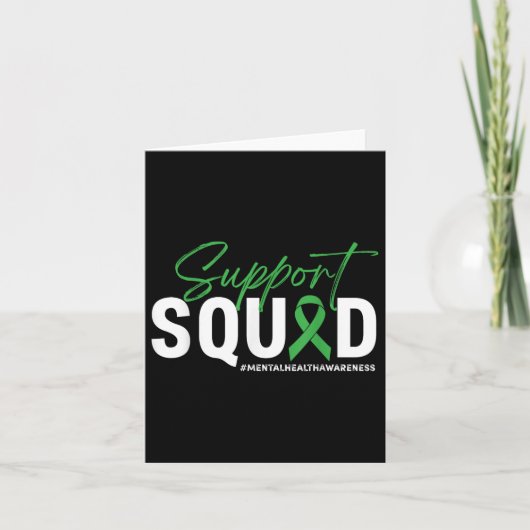 Mentale Gezondheid Bewustzijn Support Squad Green Kaart (Voorkant)