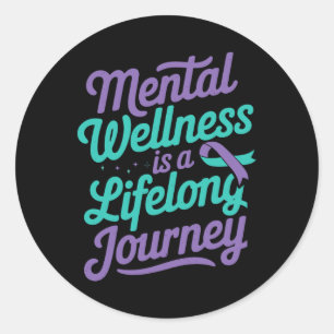 Mentale gezondheid Bewustzijn Zelfmoord voorkomen Ronde Sticker