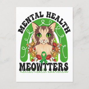 Mentale Gezondheid Meowtters Grappige Kat Regenboo Briefkaart