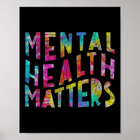 Mentale Gezondheid S Tie Dye Mentale Gezondheidsbe Poster (Voorkant)