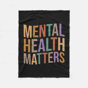 Mentale gezondheid vintage mentale bewustzijn maan fleece deken