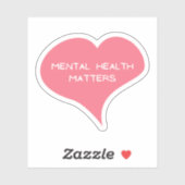 MENTALE GEZONDHEID ZAKEN Liefde Hart Vinyl Sticker (Vel)