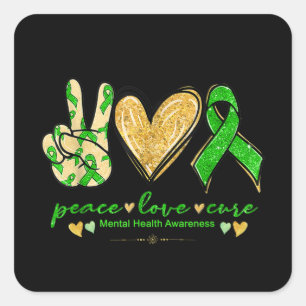 Mentale gezondheidsbewustwording  Gezondheidskwest Vierkante Sticker