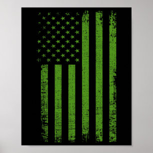 Mentale Gezondheidsbewustzijn Usa Vlag Groene Vlag Poster