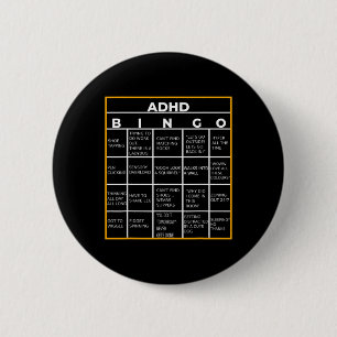 Mentale Gezondheidsbewustzijnsdag Adhd Bingo Leuk  Ronde Button 5,7 Cm