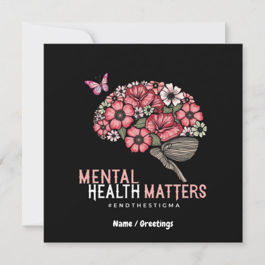Mentale gezondheidskwesties beëindigen stigma, ver kaart (Voorkant)