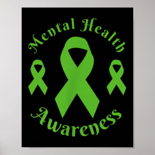 Mentale Gezondheidsmaand We Draag Green Mental Hea Poster