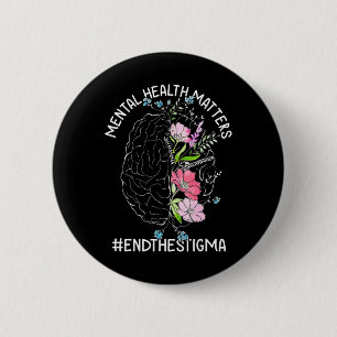 Mentale gezondheidsproblemen bewustmakingsmaand Ei Ronde Button 5,7 Cm