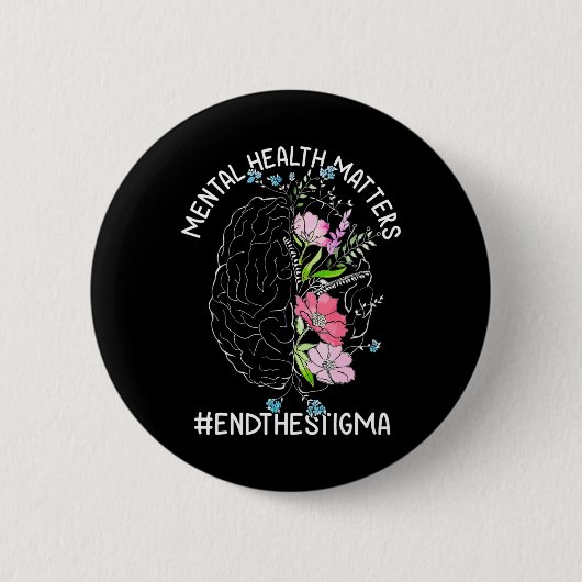 Mentale gezondheidsproblemen bewustmakingsmaand Ei Ronde Button 5,7 Cm (Voorkant)