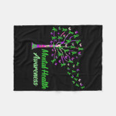 Mentale gezondheidsvoorlichting Bomen met linten S Fleece Deken (Voorkant (Horizontaal))