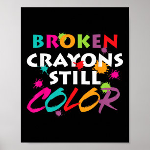 Mentale gezondheidsvoorlichting Maand Broken Crayo Poster