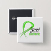 Mentale gezondheidsvoorlichting Ribbon Vierkante Button 5,1 Cm (Voorkant /achterkant)