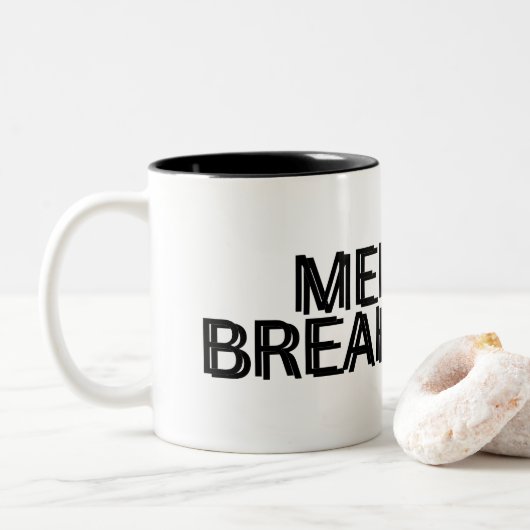 Mentale instorting Minimalist Tweekleurige Koffiemok (Met donut)