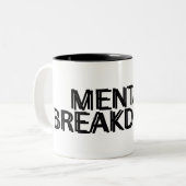 Mentale instorting Minimalist Tweekleurige Koffiemok (Voorkant links)