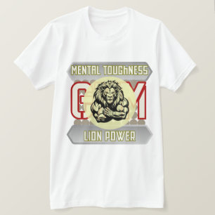 Mentale Kracht Leeuw Kracht Bodybuilding Gym T-shirt