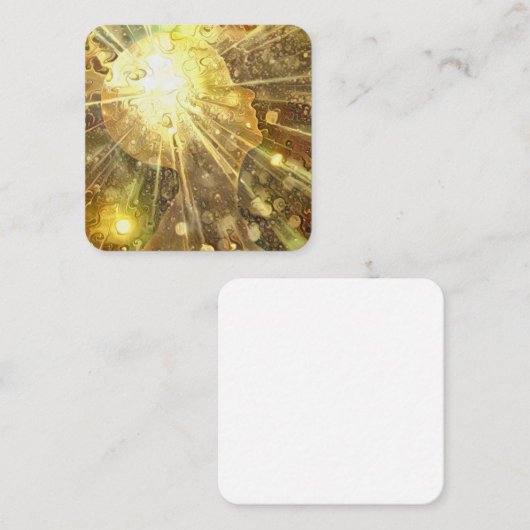 Mentale kracht vierkante visitekaartje (Voorkant / Achterkant)