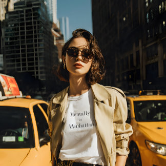 Mentale Manhattan Chic NYC Esthetiek Grafisch T-shirt