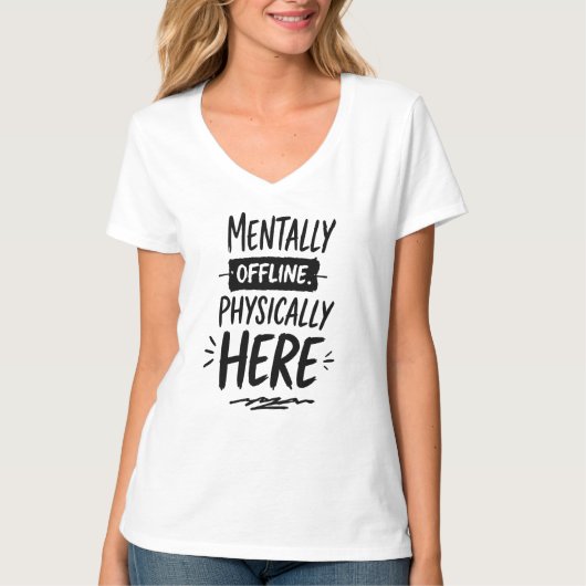 Mentale Offline Introvert T-shirt (Voorkant)