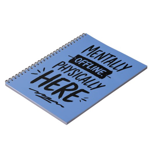 Mentale Offline Introvert T-shirt Notitieboek (Linkerzijde)