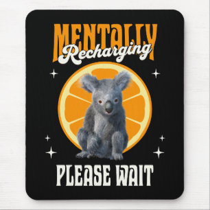 Mentale Oplaadbare Introverte Koala Ontwerp Muismat