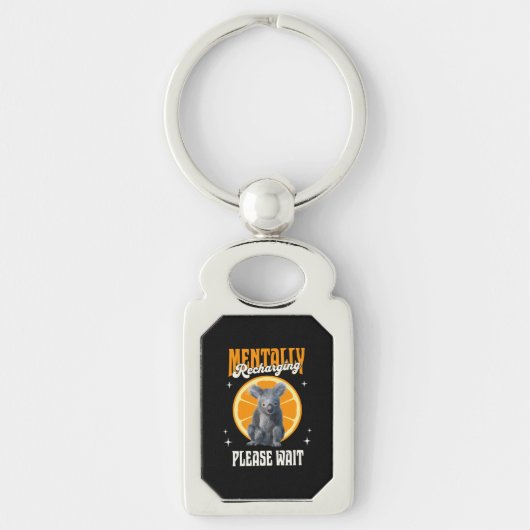 Mentale Oplaadbare Introverte Koala Ontwerp Sleutelhanger (Voorkant)