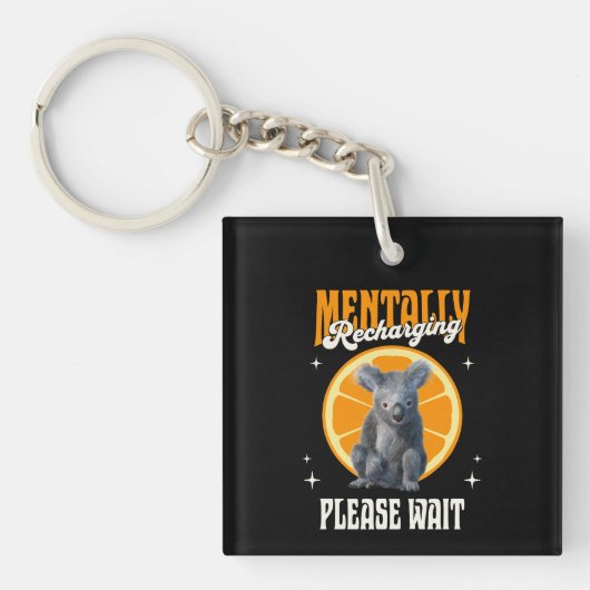 Mentale Oplaadbare Introverte Koala Ontwerp Sleutelhanger (voorkant)