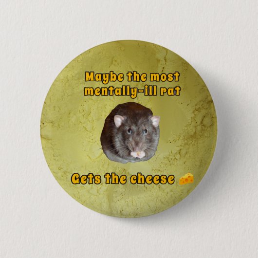 Mentale ziekte rat knop ronde button 5,7 cm (Voorkant)