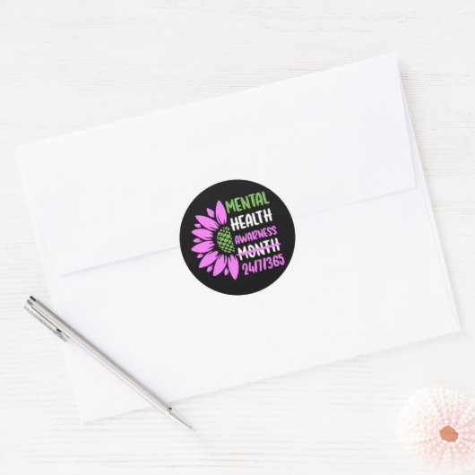 Mentalgezondheidmaand Ronde Sticker (Envelop)