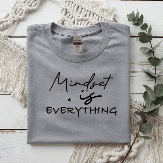 Mentaliteit is Alles, Zwarte Typografie Ontwerp Tri-Blend Shirt