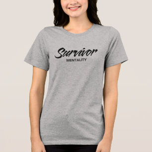 Mentaliteit van een Overlever Kankerzorgpakket C Tri-Blend Shirt
