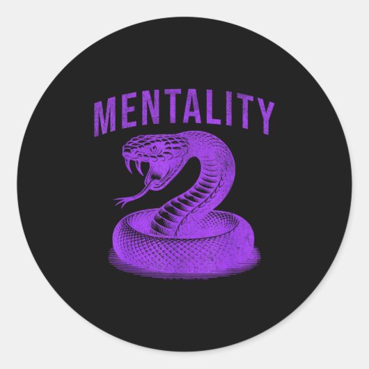 Mentality Mindset Snake Motivation Of Chamons Bask Ronde Sticker (Voorkant)