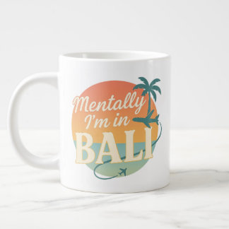 Mentally I’m in Bali – Retro Tropical Mug with Sun Grote Koffiekop
