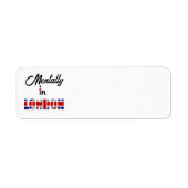 Mentally in Londen retouradreslabel Etiket (Voorkant)