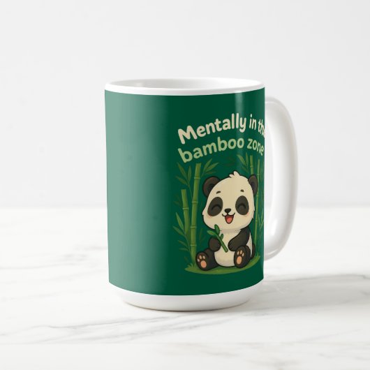 Mentally in the Bamboo Zone – Cute Chibi Panda Mug Koffiemok (Voorkant rechts)