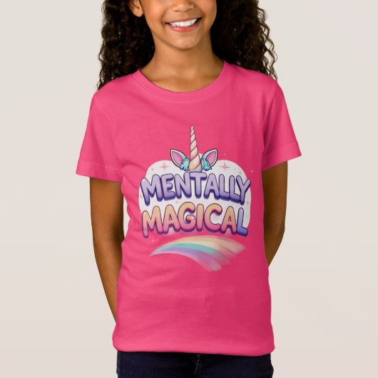 "Mentally Magisch" Eenhorn T-Shirt (Voorkant)
