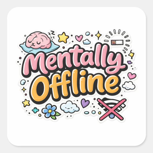 Mentally Offline Mood Sticker (Voorkant)