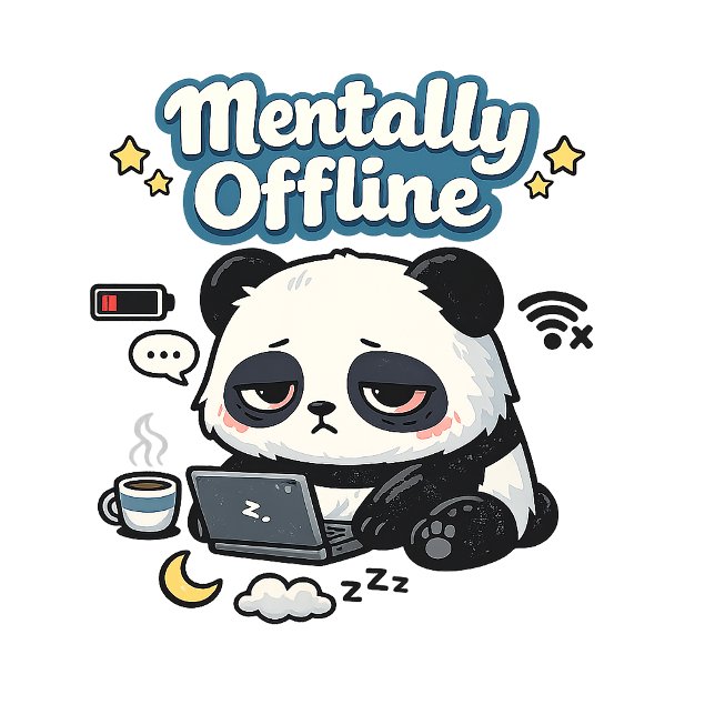 Mentally Offline Panda | Introvert Lo-Fi Esthetiek Kussen (Creator heeft geüpload)