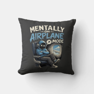 Mentally On Airplane Mode Shirt Funny Anime boy Kussen