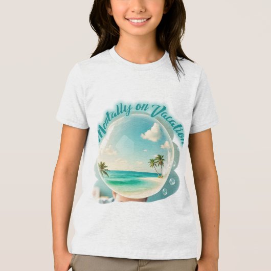 mentally on vacation design Tri-Blend shirt (Voorkant)