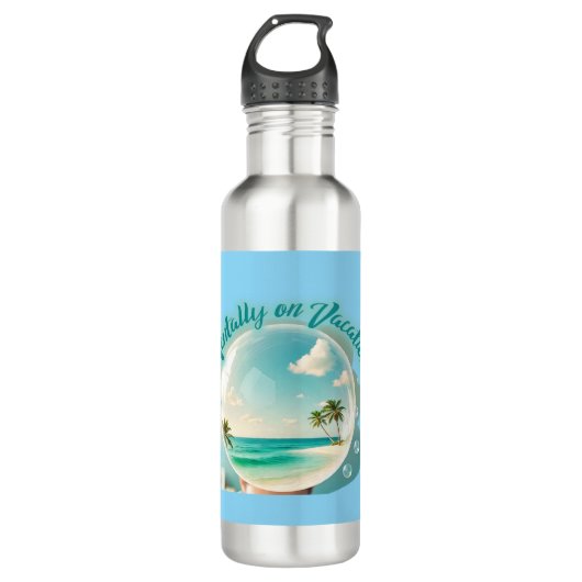 mentally on vacation design waterfles  (Voorkant)