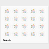 Mentally op het strand ronde sticker (Vel)
