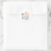 Mentally op het strand ronde sticker (Tas)