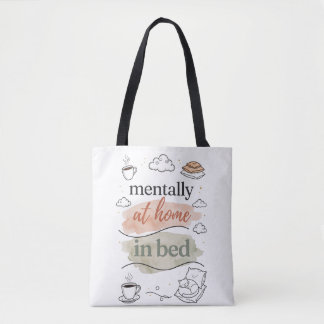Mentally thuis in bed boodschappentas | Schattig C Tote Bag